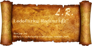 Ledofszky Radiszló névjegykártya